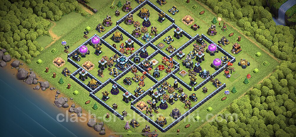 TH13 Anti 3 Stars Base Plan with Link, Anti Everything, Copy Town Hall 13 Base Design 2023, #1308