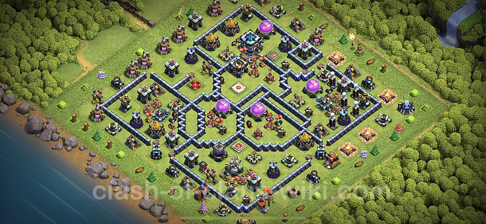 TH13 Anti 3 Stars Base Plan with Link, Copy Town Hall 13 Base Design 2023, #1316