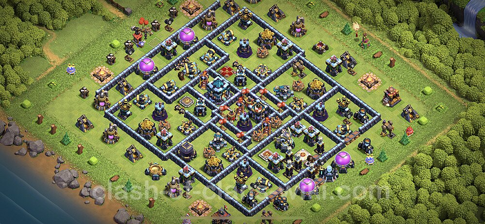 Anti Everything TH13 Base Plan with Link, Copy Town Hall 13 Design 2023, #1322
