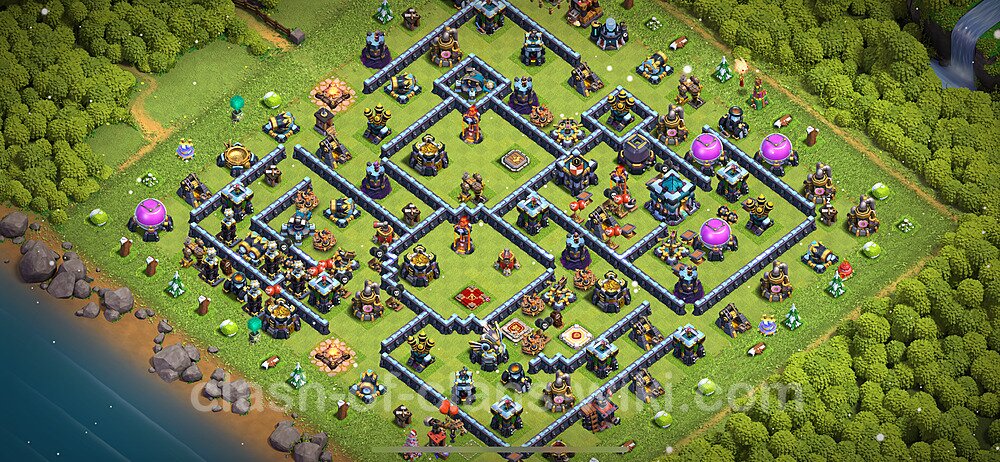 TH13 Anti 2 Stars Base Plan with Link, Copy Town Hall 13 Base Design 2024, #1408