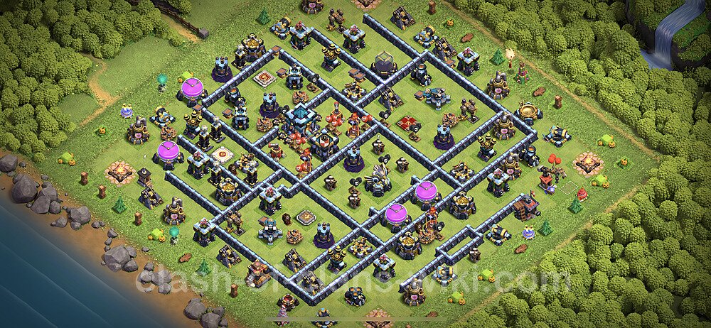 TH13 Trophy Base Plan with Link, Copy Town Hall 13 Base Design 2024, #1411