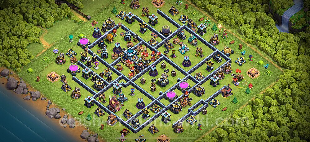 TH13 Trophy Base Plan with Link, Copy Town Hall 13 Base Design 2025, #1411