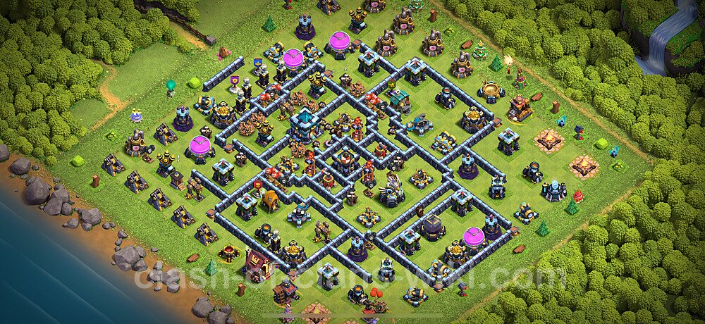 Die Anti P.E.K.K.A / Golem Base RH13 + Link, Anti 3 Sterne 2025 - COC Rathaus 13 Kopieren Base, #1431
