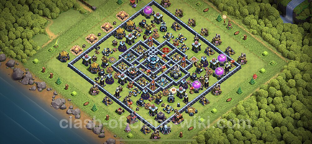 TH13 Anti 2 Stars Base Plan with Link, Legend League, Copy Town Hall 13 Base Design 2023, #15