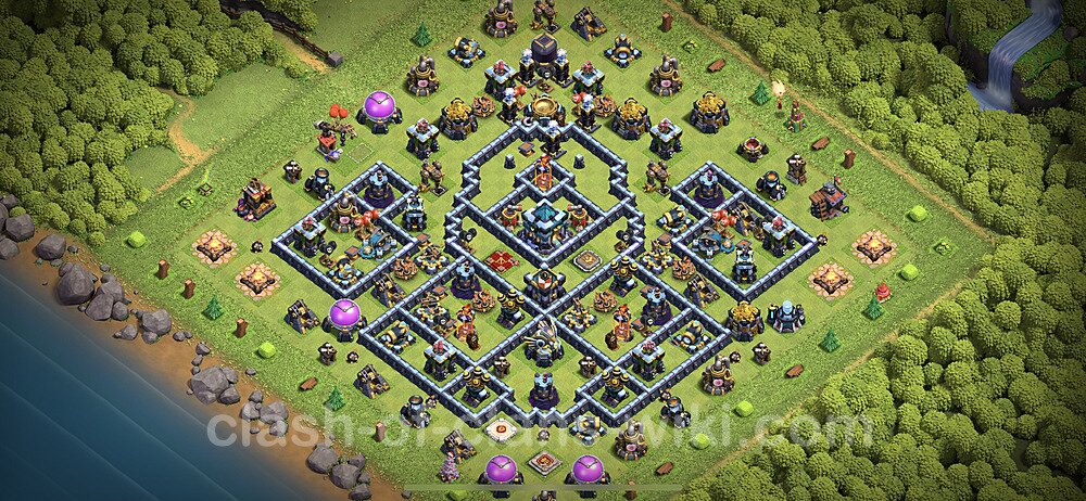 TH13 Anti 2 Stars Base Plan with Link, Anti Everything, Copy Town Hall 13 Base Design 2023, #22