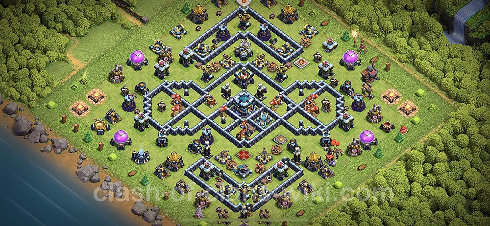 TH13 Anti 2 Stars Base Plan with Link, Legend League, Copy Town Hall 13 Base Design 2023, #23