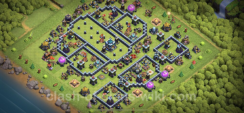 TH13 Trophy Base Plan with Link, Anti Air / Electro Dragon, Copy Town Hall 13 Base Design 2023, #27