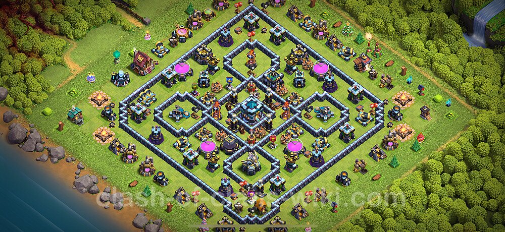 Diseño de aldea Anti 3 Estrellas Ayuntamiento 13 Copiar - COC TH13 Perfecta Distribucion 2025 + Enlace, #2980