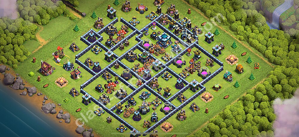 TH13 Anti 3 Stars Base Plan with Link, Copy Town Hall 13 Base Design 2026, #3215