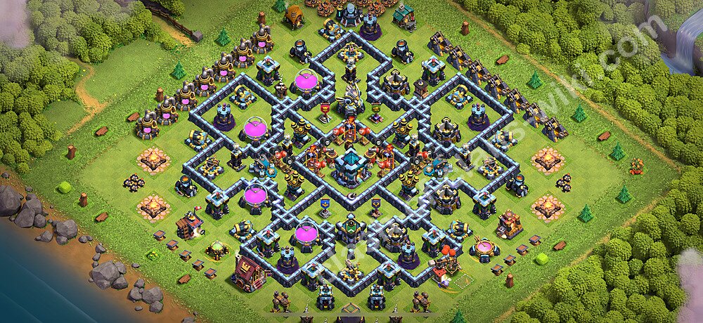 Diseño de aldea Anti 3 Estrellas Ayuntamiento 13 Copiar - COC TH13 Perfecta Distribucion 2026 + Enlace, #3223