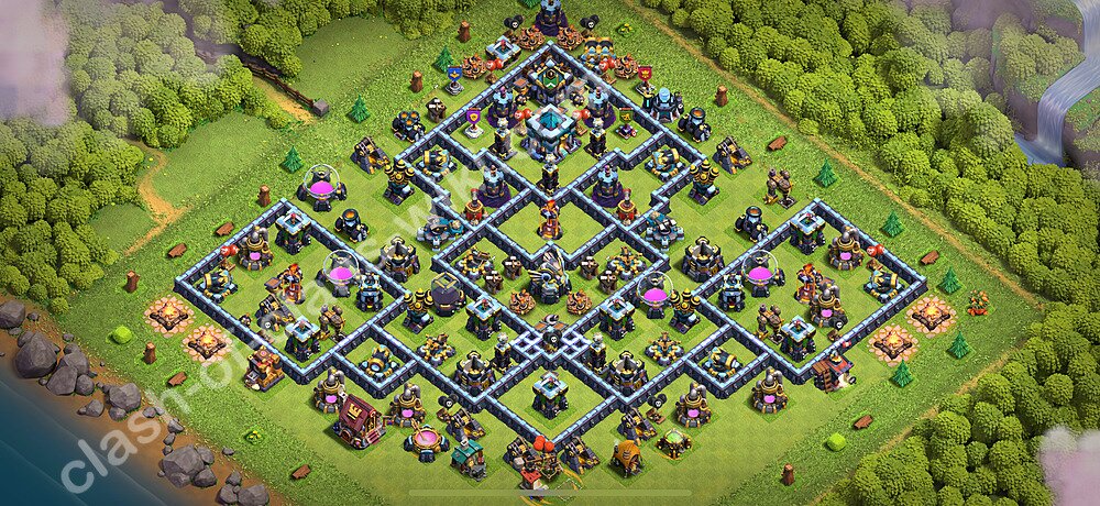Diseño de aldea Anti 3 Estrellas Ayuntamiento 13 Copiar - COC TH13 Perfecta Distribucion 2026 + Enlace, #3235