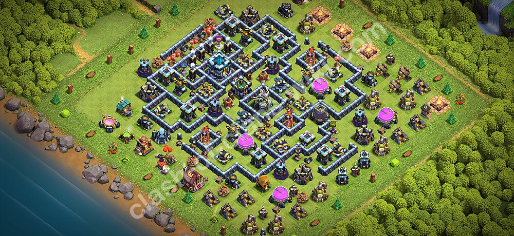 Anti Dragon TH13 Base Plan with Link, Copy Town Hall 13 Anti Air Design 2026, #3512