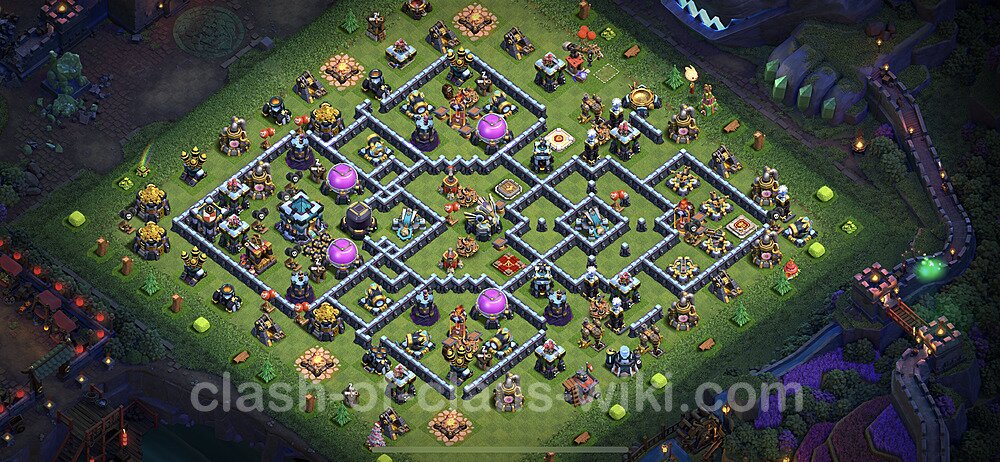TH13 Anti 3 Stars Base Plan with Link, Anti Everything, Copy Town Hall 13 Base Design 2023, #53