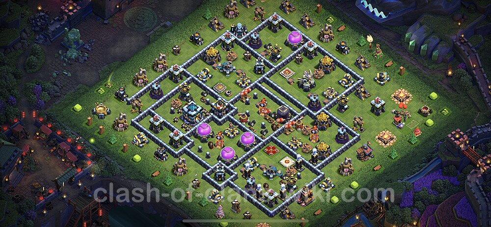 Anti Everything TH13 Base Plan with Link, Copy Town Hall 13 Design 2023, #58
