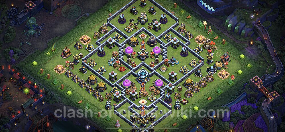 Top Base TH13 with Link, Hybrid - Anti Everything Defence Plan - Clash of C...