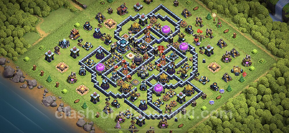Base plan TH13 (design / layout) with Link, Anti 3 Stars, Anti Everything for Farming 2023, #1238