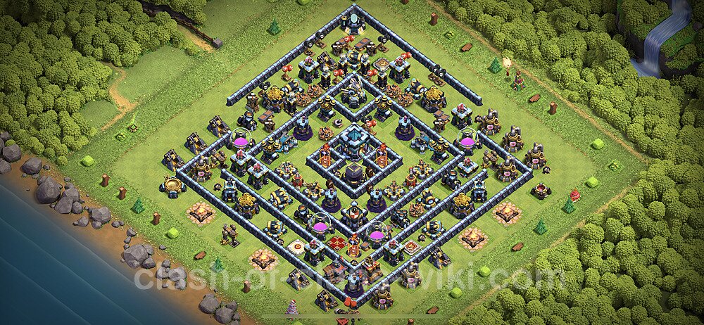 Base plan TH13 (design / layout) with Link, Legend League, Hybrid for Farming 2023, #13