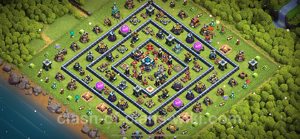 Base plan TH13 (design / layout) with Link, Anti 2 Stars for Farming 2024, #1347