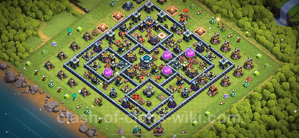 Base plan TH13 (design / layout) with Link, Anti Air / Electro Dragon for Farming 2024, #1352