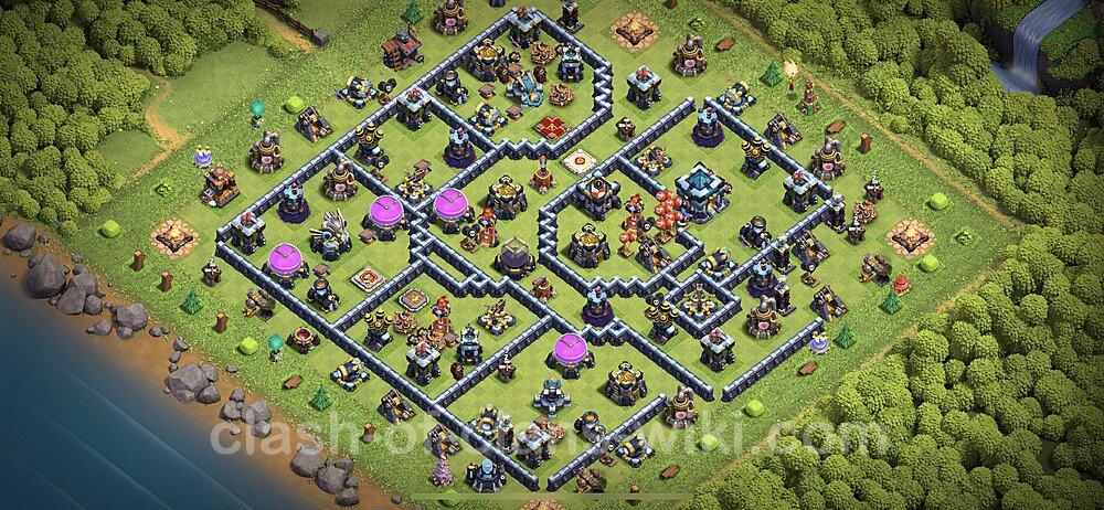 Base plan TH13 (design / layout) with Link, Anti 3 Stars, Anti Everything for Farming 2024, #1423
