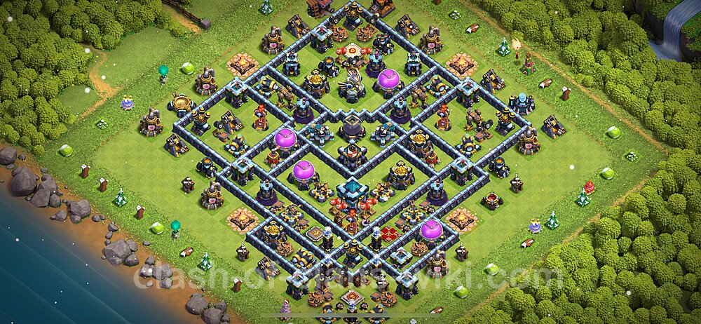 Base plan TH13 (design / layout) with Link, Anti Air / Electro Dragon for Farming 2024, #1533