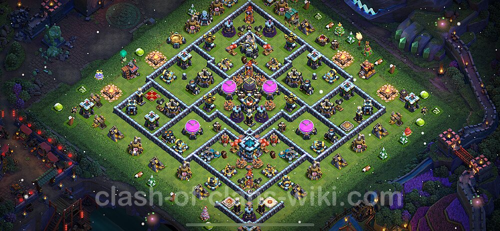 Base plan TH13 (design / layout) with Link, Anti Everything, Hybrid for Farming 2024, #1592