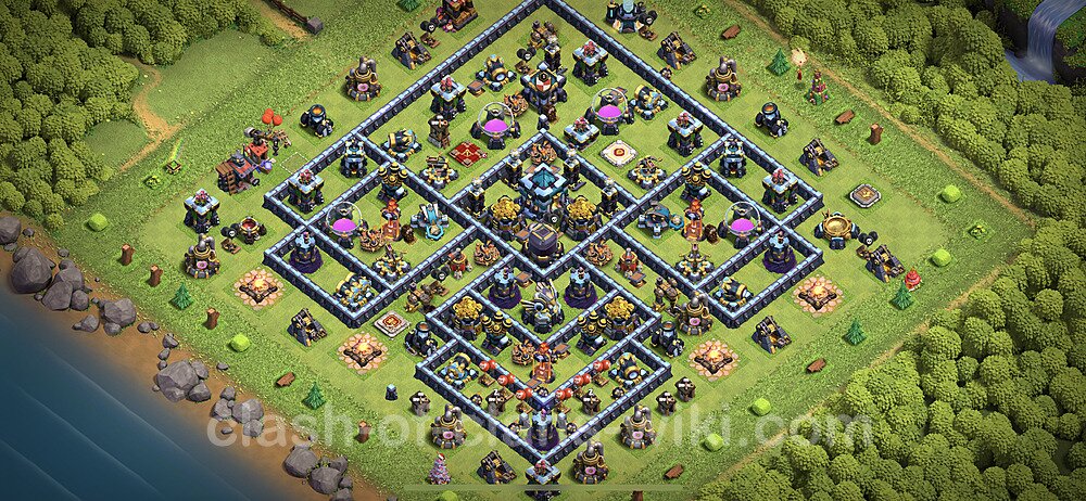 Base plan TH13 (design / layout) with Link, Legend League, Hybrid for Farming 2023, #17
