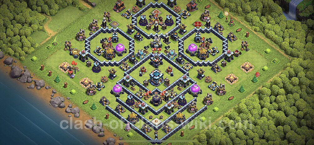 Base plan TH13 (design / layout) with Link, Anti Everything, Hybrid for Farming 2023, #20