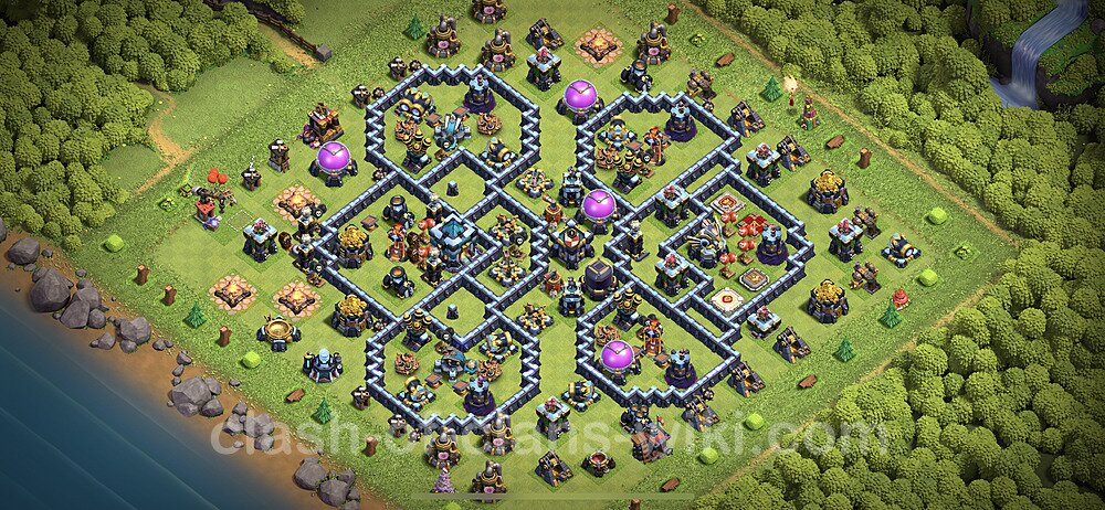 Base plan TH13 (design / layout) with Link, Anti Air / Electro Dragon, Hybrid for Farming 2023, #21
