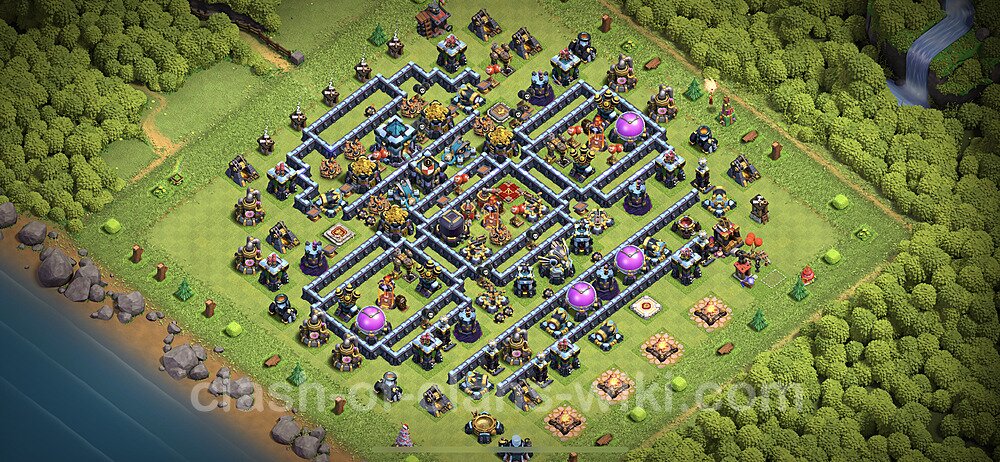 Base plan TH13 (design / layout) with Link, Anti Everything, Hybrid for Farming 2023, #24