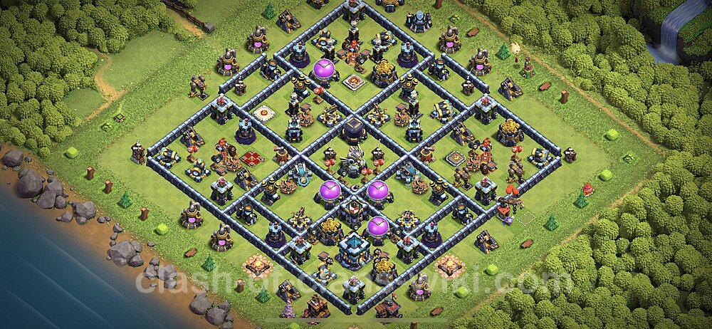 Base plan TH13 (design / layout) with Link, Anti Air / Electro Dragon, Hybrid for Farming 2023, #28