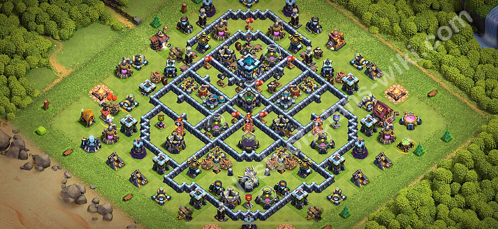 Gute Base für Farm RH13 + Link, Anti 3 Sterne, Legend League 2026 - COC Rathaus 13, #3190
