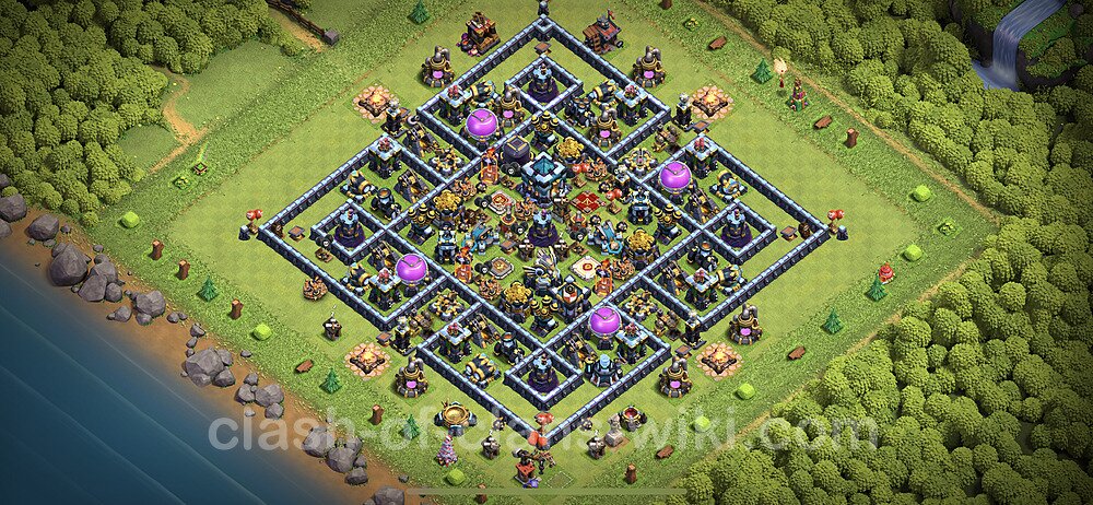 Base plan TH13 (design / layout) with Link, Anti Air / Electro Dragon, Hybrid for Farming 2023, #33