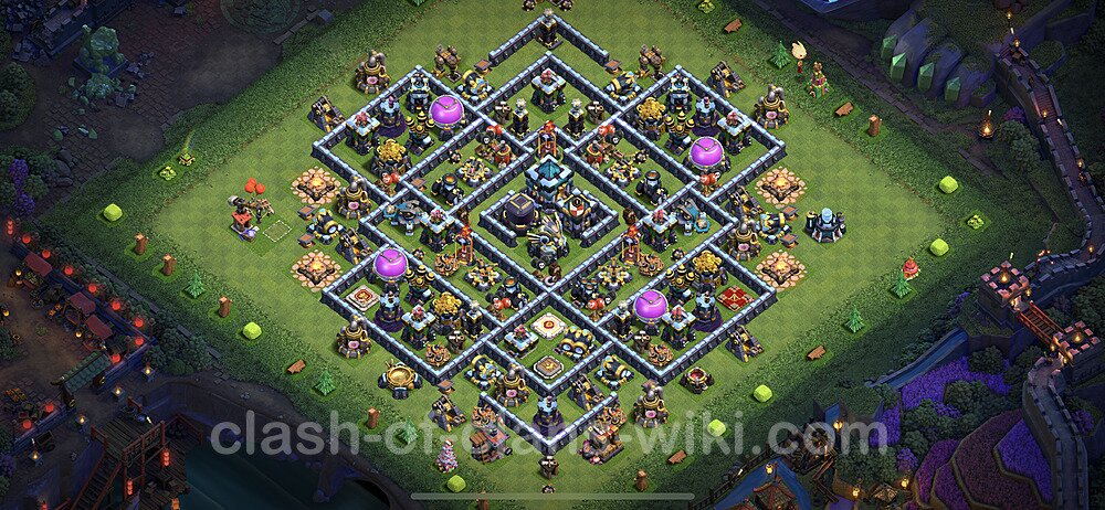 Баз 13. База для 13тх анти двушка. Тх13 Trophy Base. 13 Ратуша в Clash of Clans. База ТХ 13.