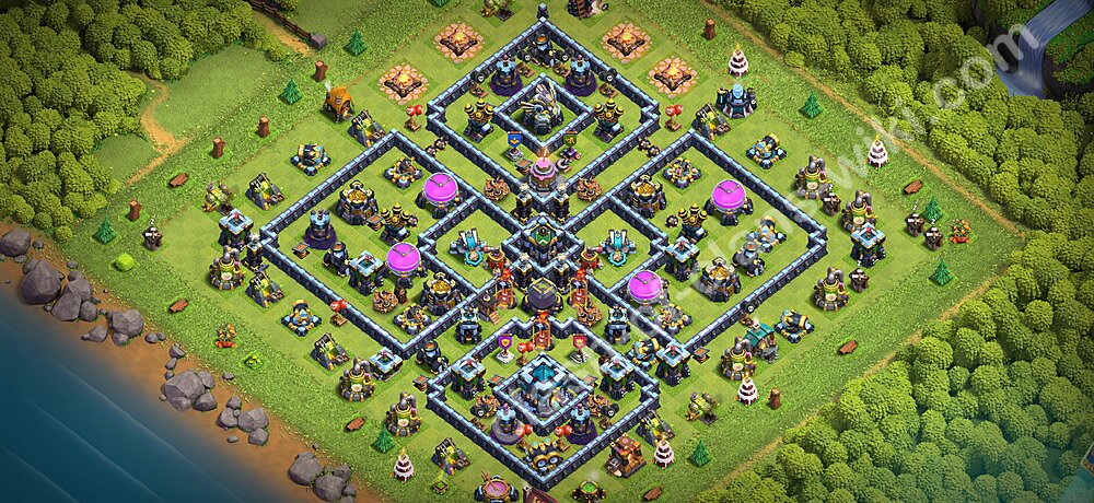 Base plan TH13 (design / layout) with Link, Anti 3 Stars for Farming 2026, #3620