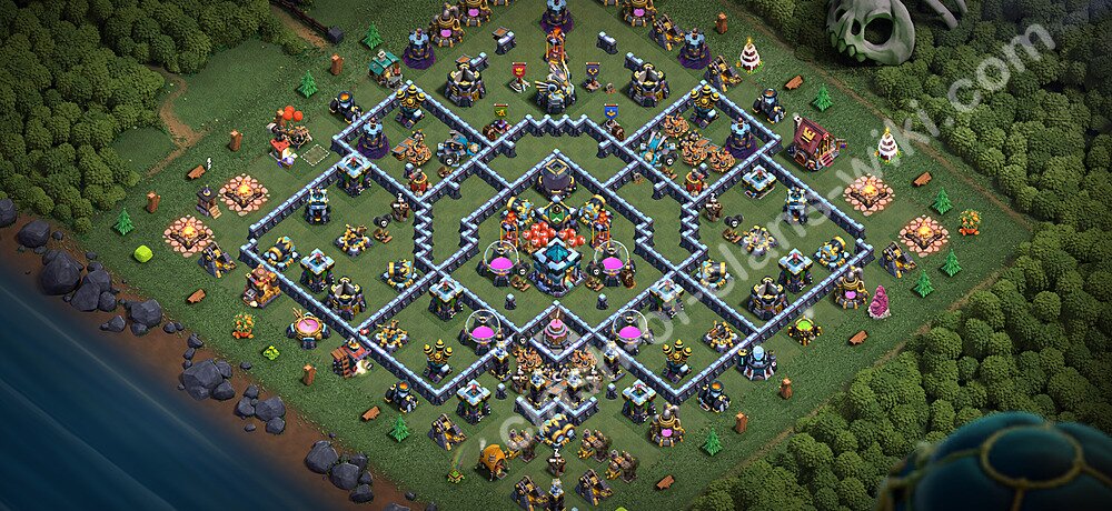 Base TH13 (desain / tata letak) dengan Link, Anti Bintang 3 untuk Farming 2026, #3719