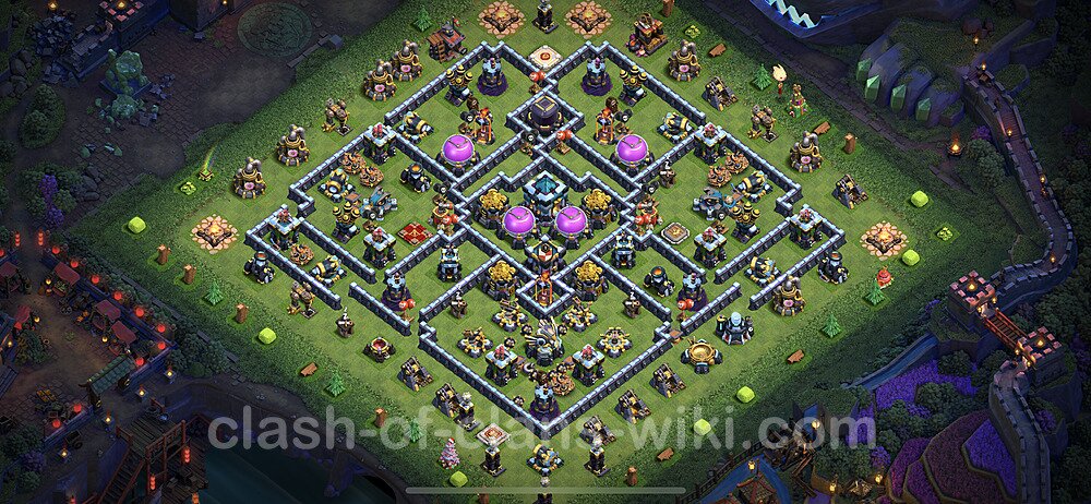 Base plan TH13 (design / layout) with Link, Anti 2 Stars, Hybrid for Farming 2023, #38