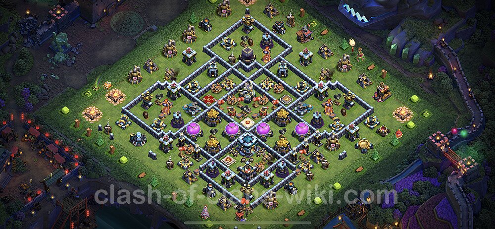 Base plan TH13 (design / layout) with Link, Anti 3 Stars for Farming 2022, #52
