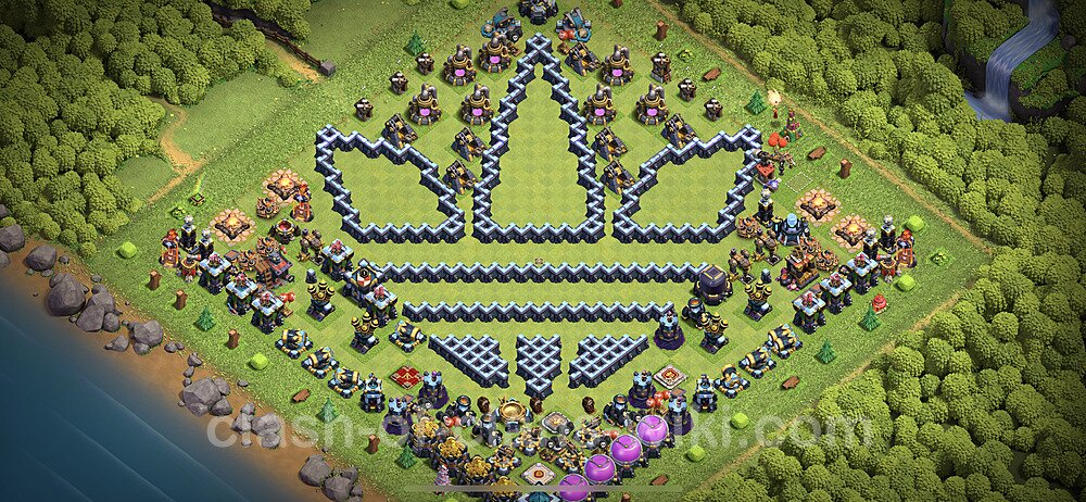 TH13 Troll Base Plan with Link, Copy Town Hall 13 Funny Art Layout 2023, #1