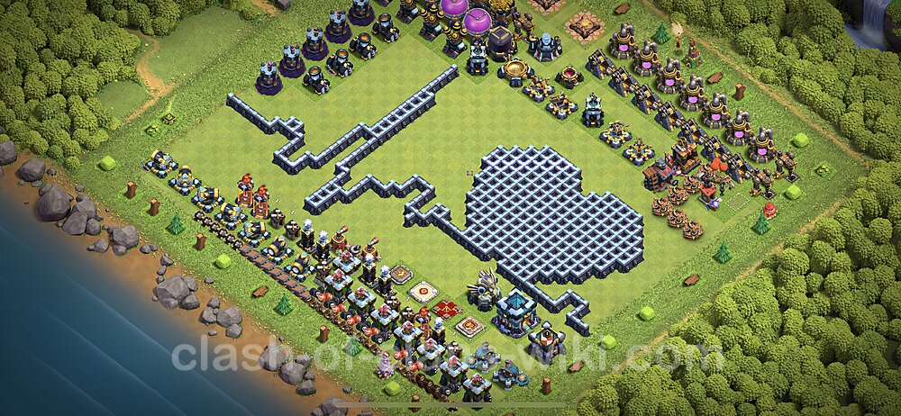 TH13 Troll Base Plan with Link, Copy Town Hall 13 Funny Art Layout 2023, #10