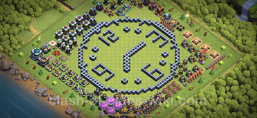 TH13 Troll Base Plan with Link, Copy Town Hall 13 Funny Art Layout 2023, #12