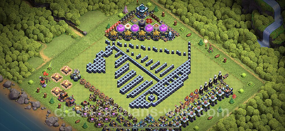 TH13 Troll Base Plan with Link, Copy Town Hall 13 Funny Art Layout 2023, #15