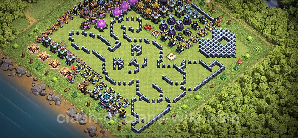 TH13 Troll Base Plan with Link, Copy Town Hall 13 Funny Art Layout 2023, #17