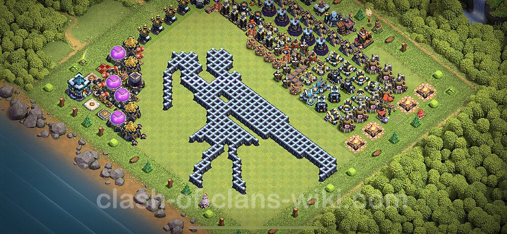 TH13 Troll Base Plan with Link, Copy Town Hall 13 Funny Art Layout 2023, #20
