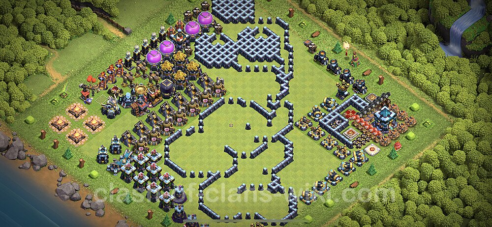 TH13 Troll Base Plan with Link, Copy Town Hall 13 Funny Art Layout 2023, #23