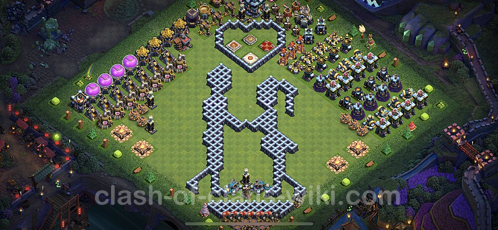 TH13 Troll Base Plan with Link, Copy Town Hall 13 Funny Art Layout 2023, #26