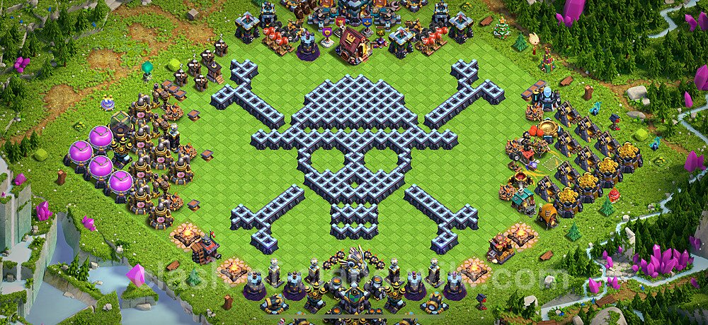 Die Troll Base RH13 + Link 2025 - COC Rathaus Level 13 Funny Troll Base, #2633