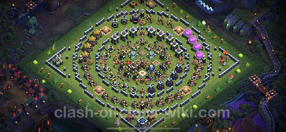 TH13 Troll Base Plan with Link, Copy Town Hall 13 Funny Art Layout 2023, #28