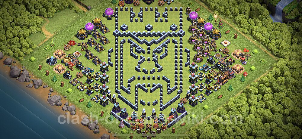 TH13 Troll Base Plan with Link, Copy Town Hall 13 Funny Art Layout 2023, #3
