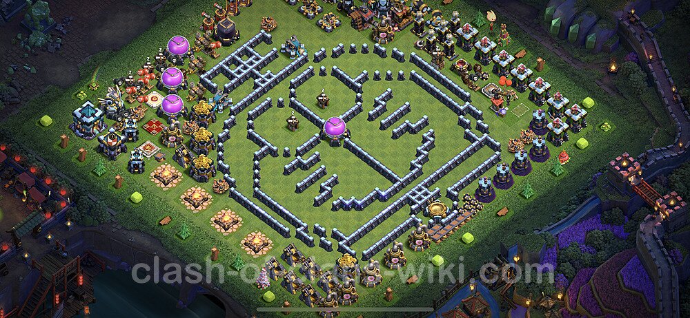 TH13 Troll Base Plan with Link, Copy Town Hall 13 Funny Art Layout 2023, #38